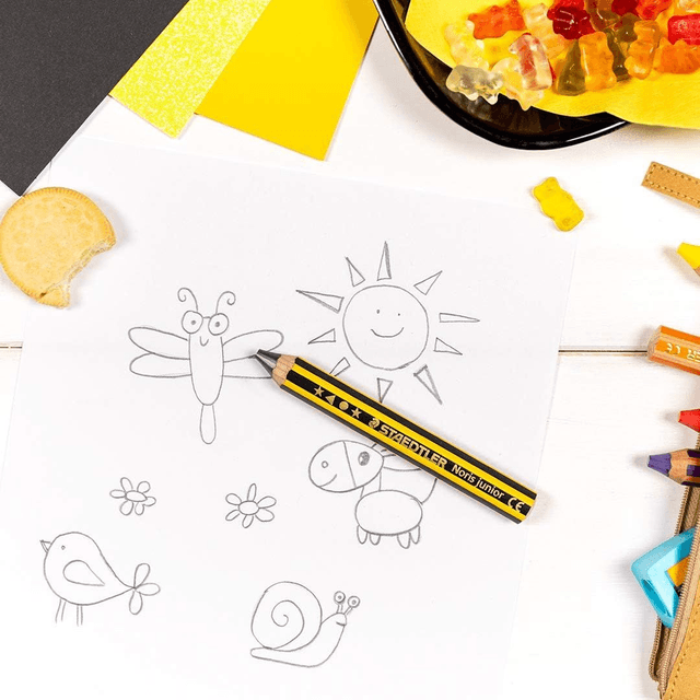 Staedtler Noris Junior, Crayon à papier gros module, Spécialement conçu pour les enfants, Étui carton avec 1 crayon à papier 2B