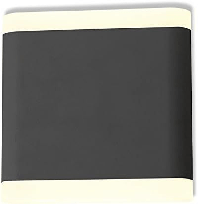Applique murale LED 6W 530 LM 115mm carré 4000°K Gris Anthracite IP54, Aluminium/PC, 6 W, (H x L)-110 x 115 mm [Classe énergétique A+]
