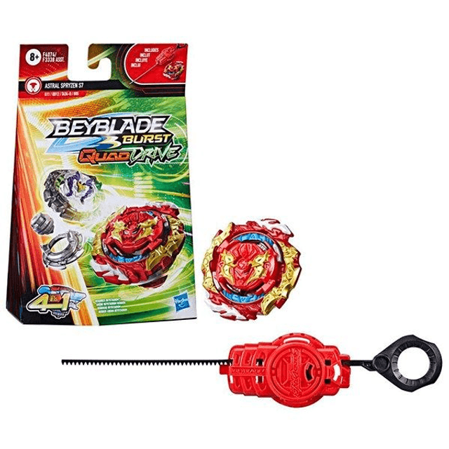 Hasbro Beyblade Burst QuadDrive, Starter Pack avec toupie Astral Spryzen S7 et Lanceur, Jouet pour Enfants, Multicolore, Taille Unique