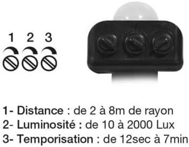 Projecteur LED Détecteur Réglable AC200/240V 20W 1600lm 110° Étanche IP65 IK06 143mmx117mm - Blanc du Jour 6000K [Classe énergétique F]
