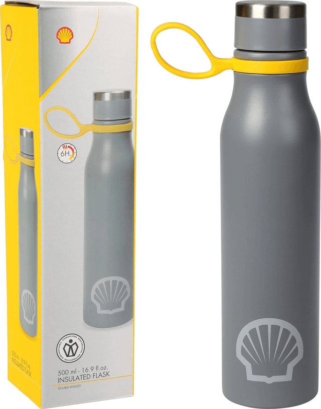 Shell Thermos - Bouteille d'eau - Thermos - Acier inoxydable - 500ml - Gris