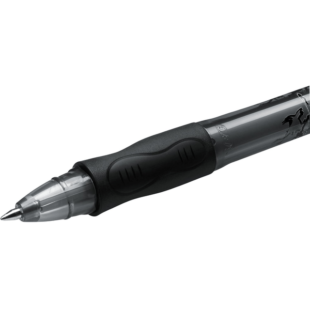 BIC Ecriture Gel-ocity Illusion Stylo Gel Effaçable Pointe Moyenne (0,7 mm) - Noir, Blister de 1 + 2 Recharges