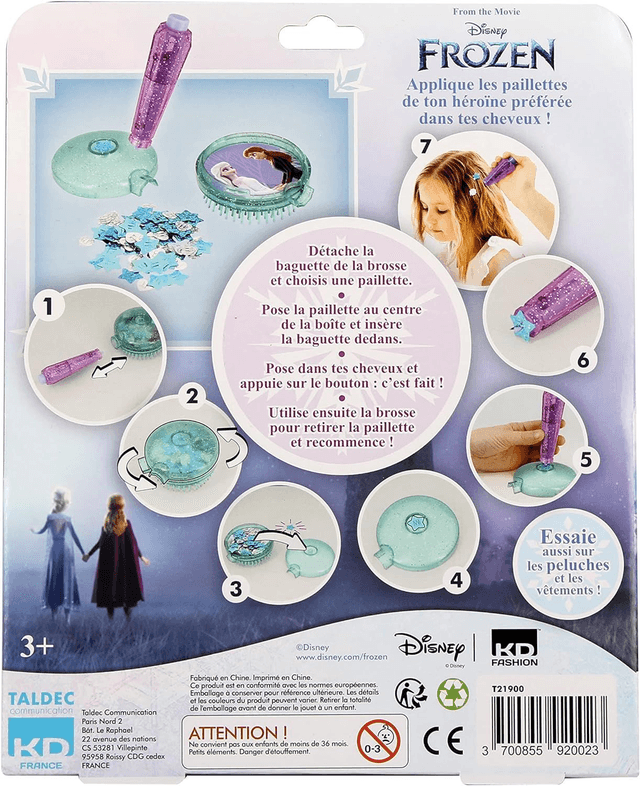 KID FASHION - REINE DES NEIGES 2- Brosse magique à paillettes