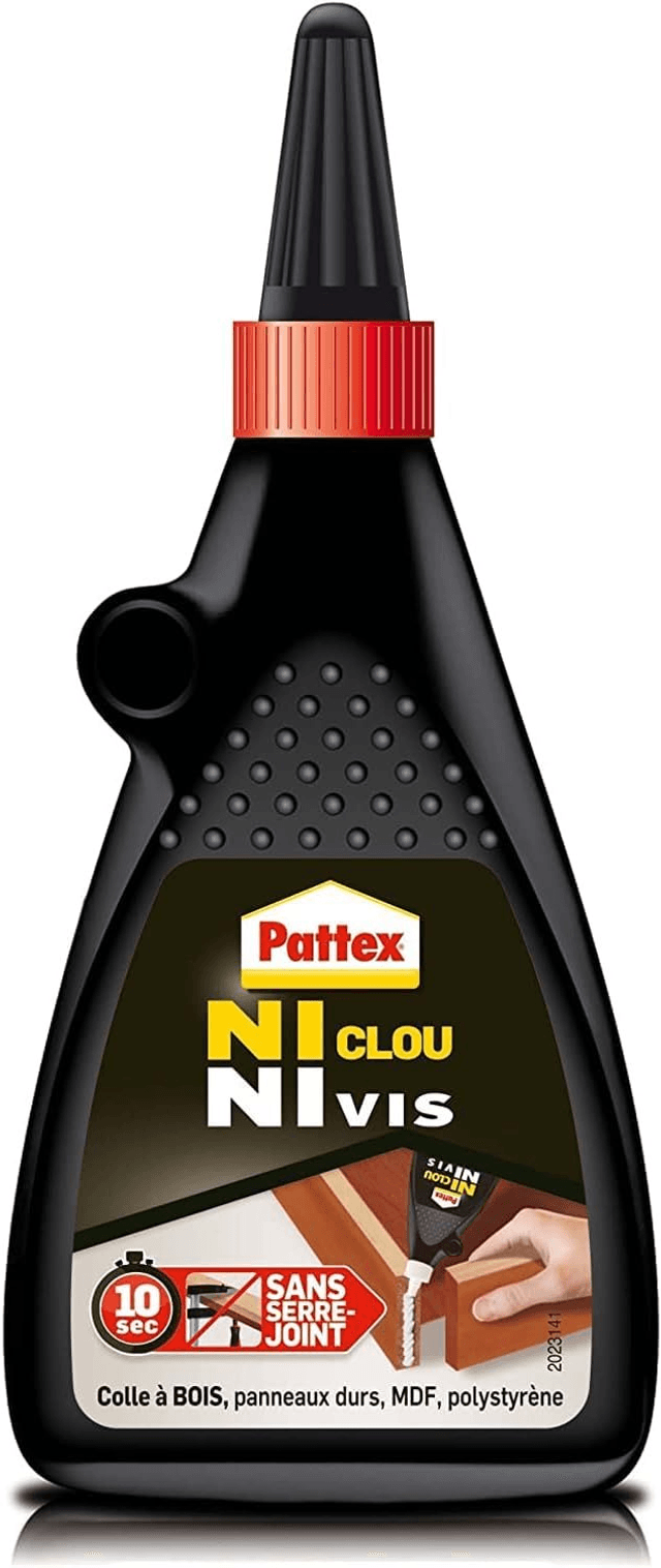 Pattex Ni Clou Ni Vis Colle Liquide - Colle blanche pour bois et autres matériaux - Flacon 200 gr