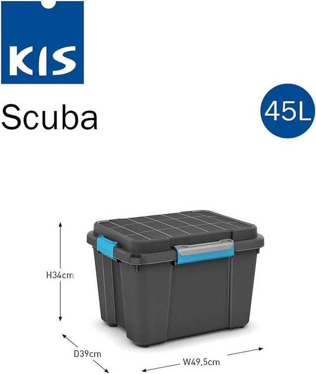 KIS | SCUBA BOX M 45 L, Rangement, Noir, 49,5 x 39 x 34 cm