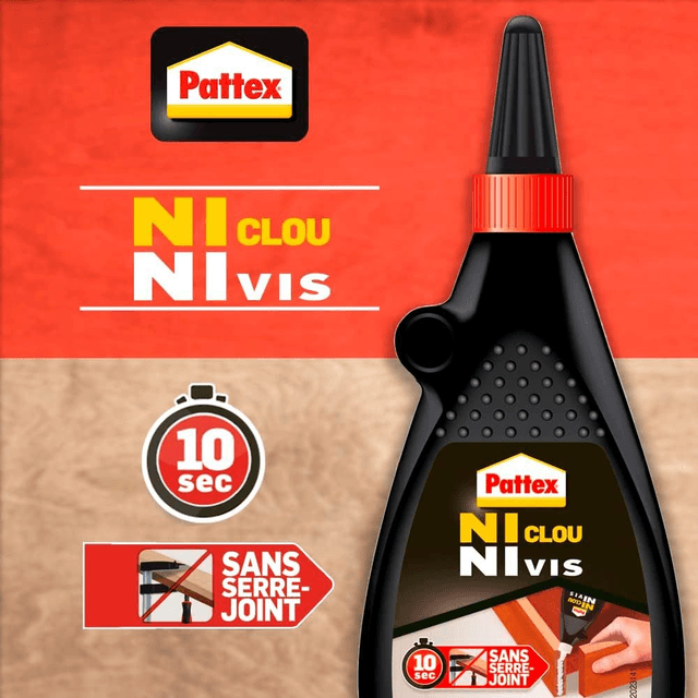 Pattex Ni Clou Ni Vis Colle Liquide - Colle blanche pour bois et autres matériaux - Flacon 200 gr