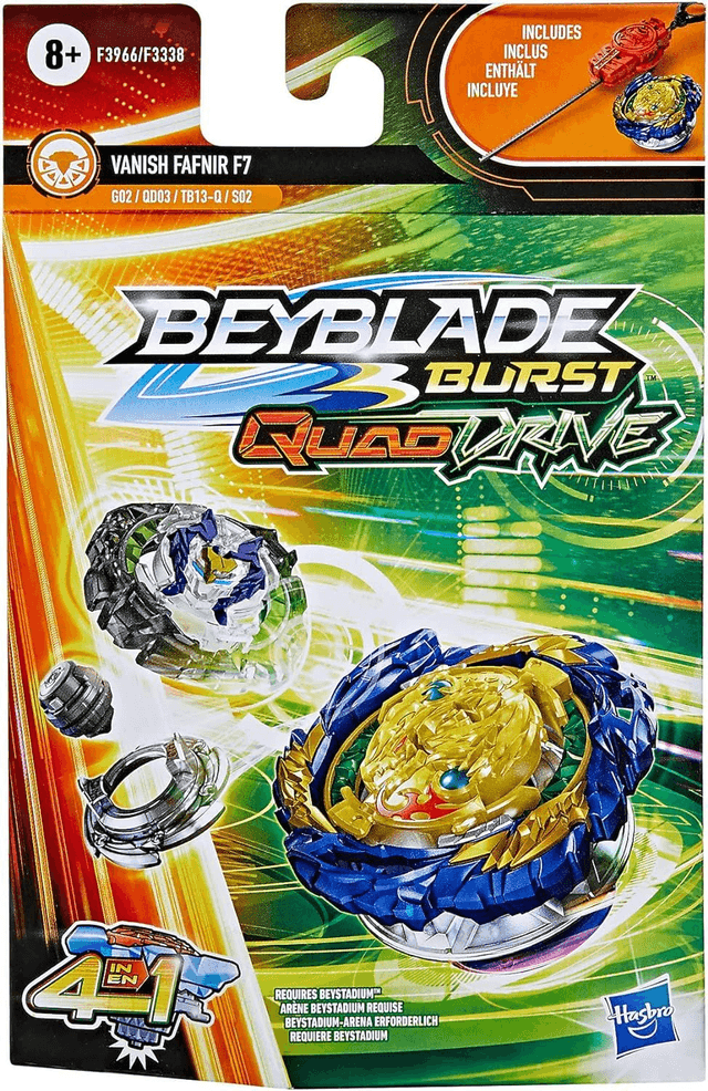 Beyblade Burst QuadDrive, Starter Pack avec toupie Vanish Fafnir F7 et Lanceur, Jouet pour Enfants