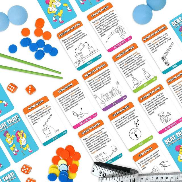 Beat That - Le Jeu Délirant des Défis Déjantés - dès 8 Ans - Coffret de 160 Défis à Relever en Famille ou Entre Amis - Jeu de Société de 2 à 8 Joueurs