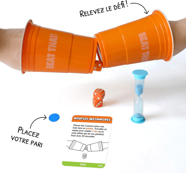 Beat That - Le Jeu Délirant des Défis Déjantés - dès 8 Ans - Coffret de 160 Défis à Relever en Famille ou Entre Amis - Jeu de Société de 2 à 8 Joueurs