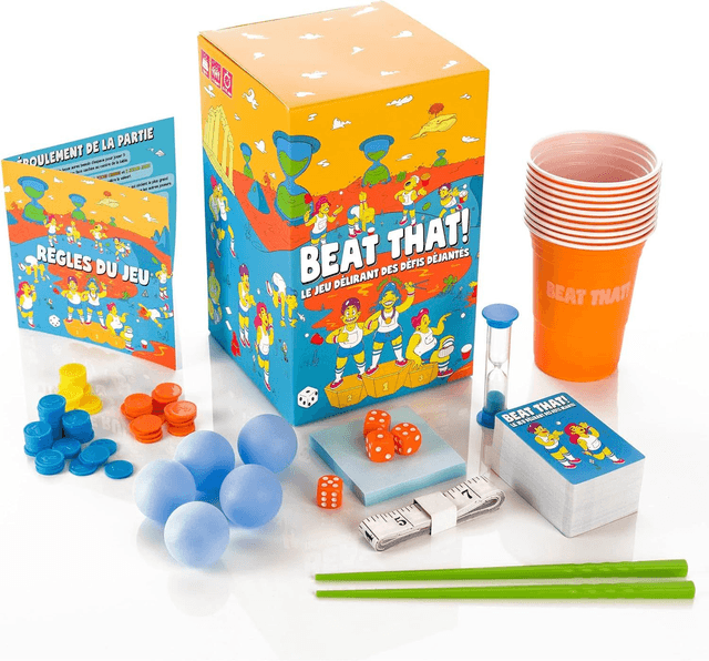 Beat That - Le Jeu Délirant des Défis Déjantés - dès 8 Ans - Coffret de 160 Défis à Relever en Famille ou Entre Amis - Jeu de Société de 2 à 8 Joueurs