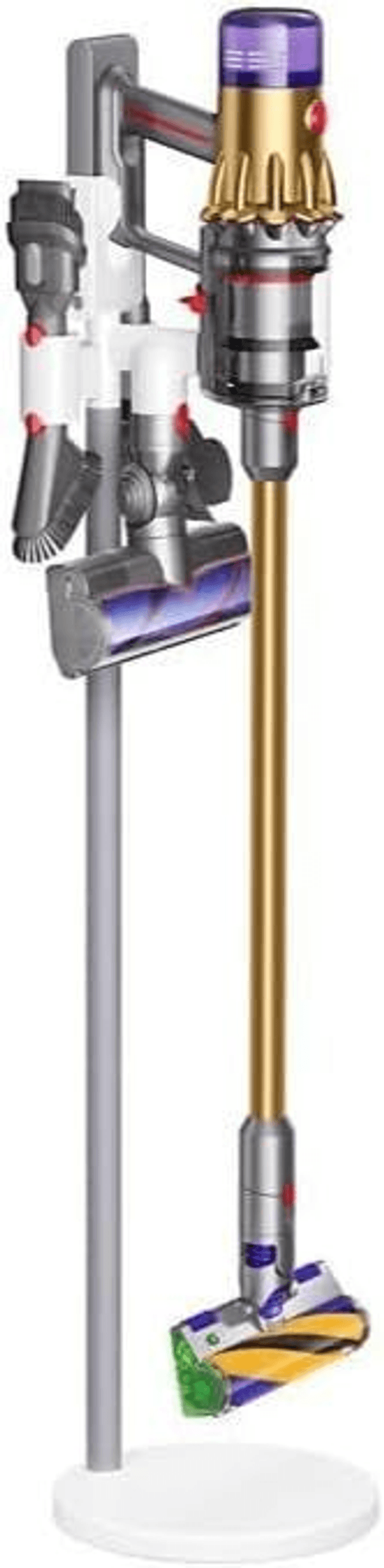 Station d'accueil indépendante V12 - Aluminium - Rangement aspirateur et accessoires Dyson.